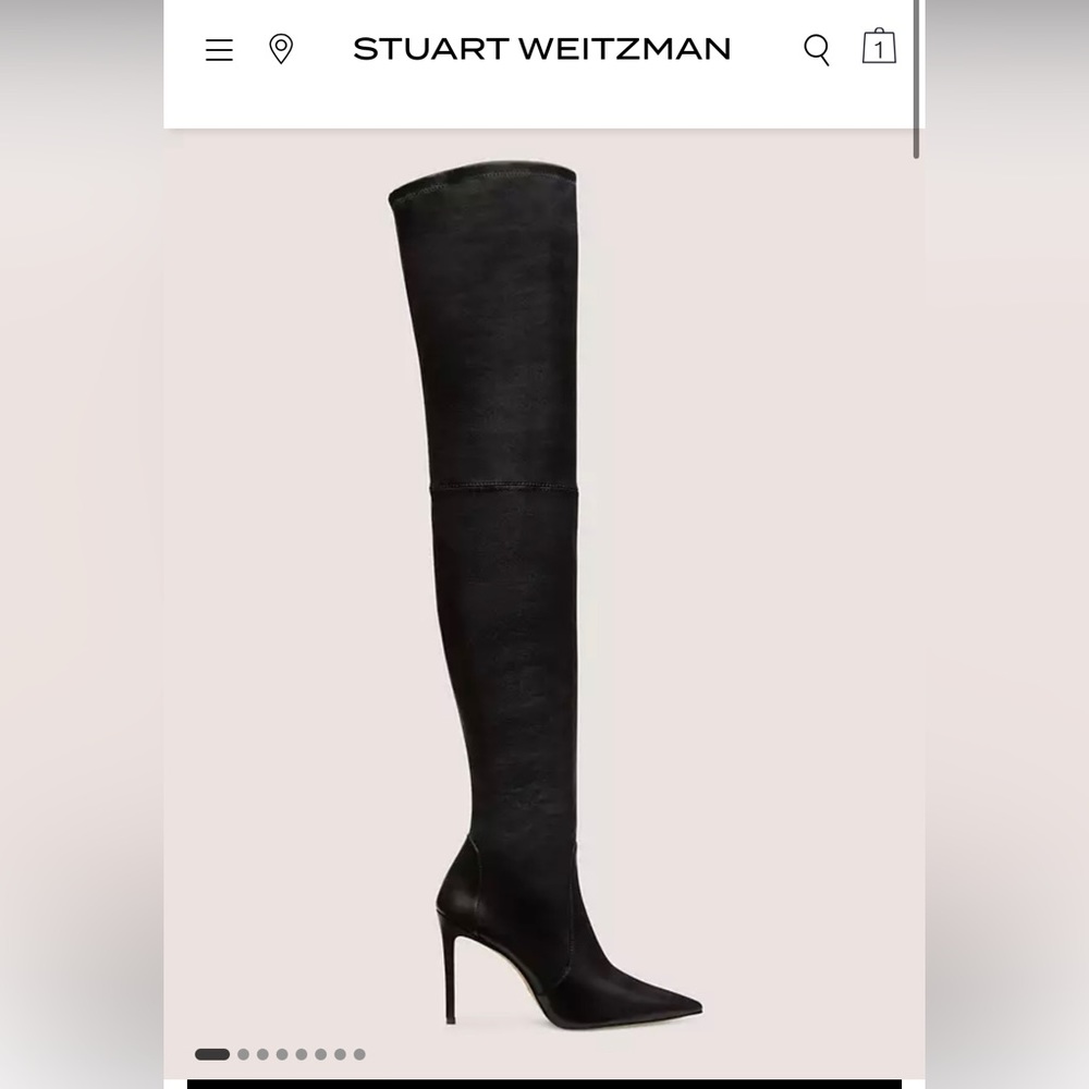 Stuart Weitzman UltraStuart 100 Stretch Boot BLACK SIZE 7